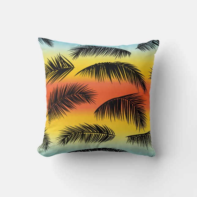 Coussin Paume tropicale feuille motif (Recto)