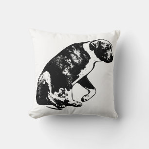 Coussin Pause du coin - Croquis de chien assis
