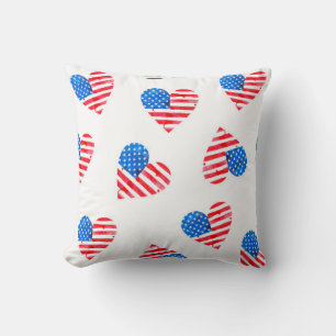 Coussin Pavillon aquarelle de l'Amérique en forme de coeur