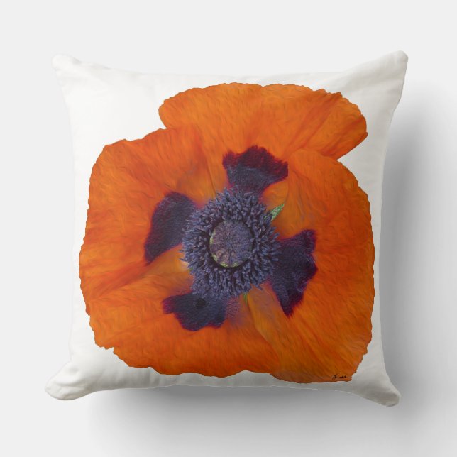 Coussin Pavot orange écarlate 1 (Recto)