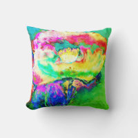 Pavot rose jaune abstrait aquarelle abstraite