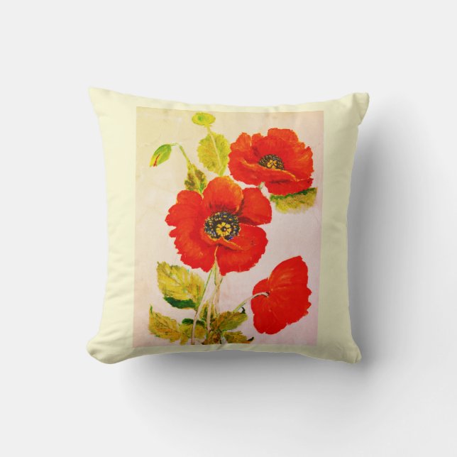 Coussin Pavot rouge (Recto)
