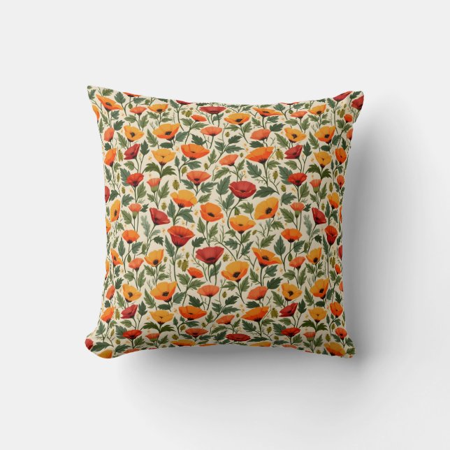 Coussin Pavots de Californie (Recto)