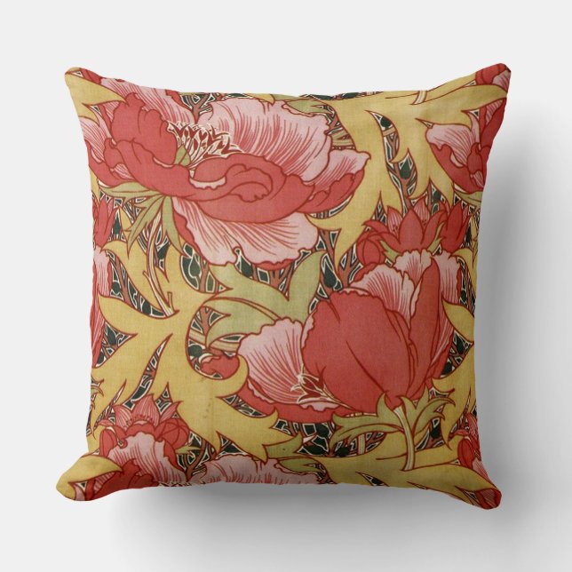 Coussin Pavots par William Morris (Recto)
