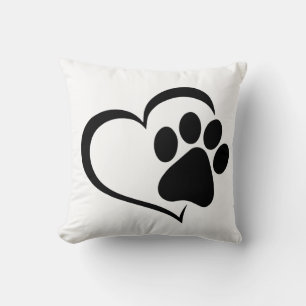 Coussin PawPrint et Heart Design