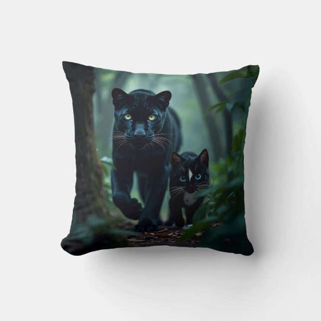 Coussin Paws de minuit : Panther Pal de Felini (Recto)