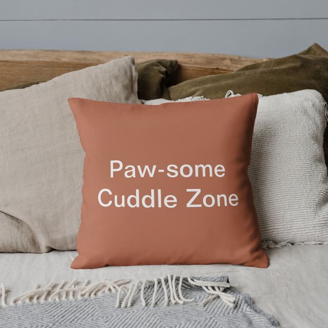 Coussin Pawsome Cuddle Zone Cute Chat Café personnalisé (Créateur téléchargé)