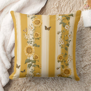 Coussin Pays de la Reine des Papillons Monarque Tournesol
