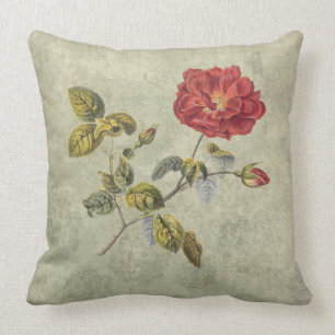 Coussin Pays élégant de rose vintage de Français rustiq
