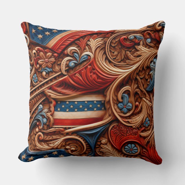 Coussin Pays Faux Cuir Patriotique (Recto)