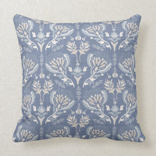 Coussin Pays Français Damas Bleu
