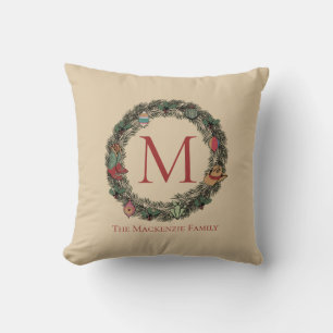 Coussin Pays Gold Noël Cowboy Wreath