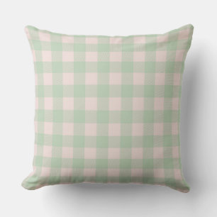 Coussin Pays mis en oeuvre   Mint Green Buffalo Plaid