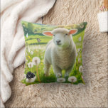 Coussin Pays monogrammé de la famille des moutons rustique<br><div class="desc">Famille de moutons rustiques monogrammed pays Lumbar Coussin. Vous pouvez ajouter votre propre monogramme pour personnaliser.</div>