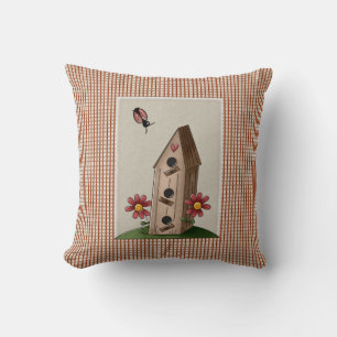 Coussin Pays Red En vichy Bienvenue amis