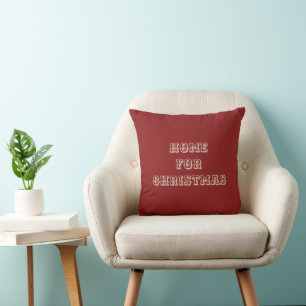 Coussin pays rouge solide chic & maison pour chritmas scri