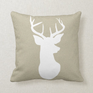 Coussin Pays rustique de cerfs communs d'Antler de toile
