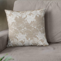 Pays rustique vintage burlap beige et dentelle bla