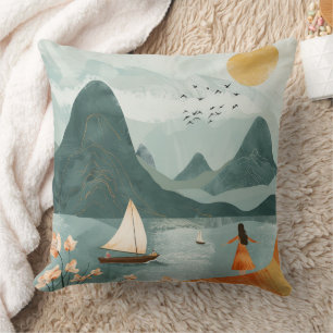 Coussin Paysage Abstrait de Boho (11)