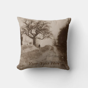 Coussin paysage atmosphérique de neige en hiver