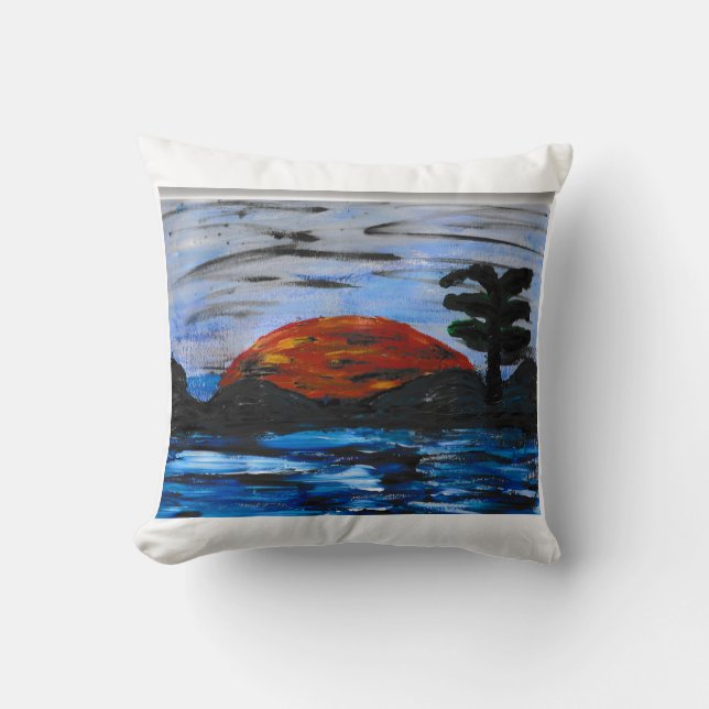 Coussin Paysage au coucher du soleil (Recto)