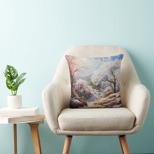 Coussin Paysage au début du printemps (Chaise)