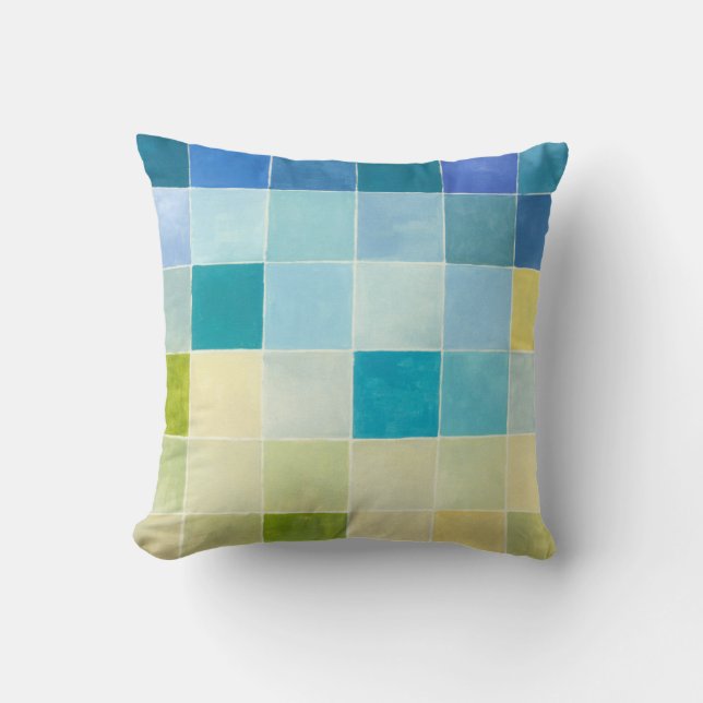 Coussin Paysage avec des Carrés multicolores (Recto)