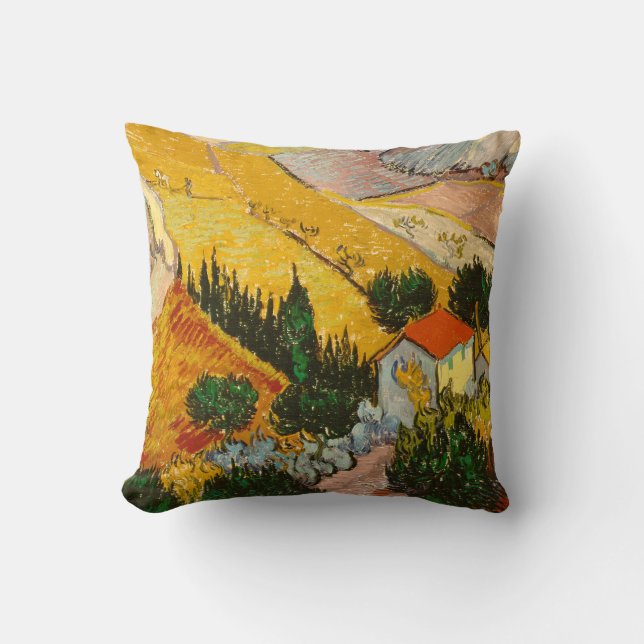 Coussin Paysage avec maison et laboureurVincent van Gogh  (Recto)