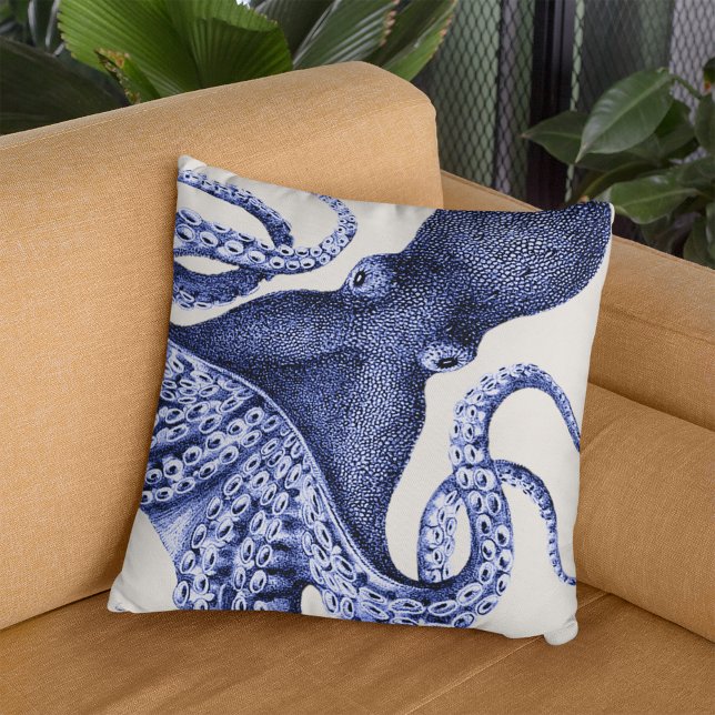 Coussin Paysage Bleu Octopus (Créateur téléchargé)