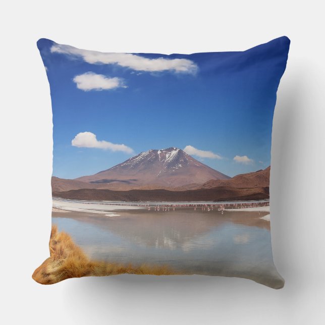 Coussin Paysage d'Altiplano avec le volcan en Bolivie (Recto)