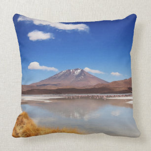 Coussin Paysage d'Altiplano avec le volcan en Bolivie