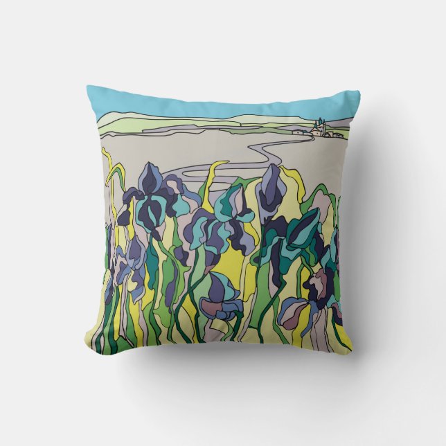 Coussin Paysage dans le style vitrail (Recto)