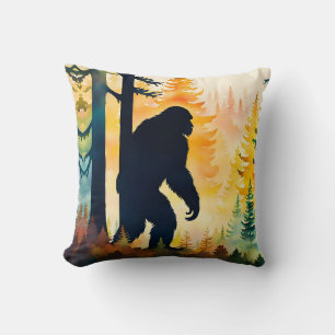 Coussin Paysage d'automne Sasquatch au coucher du soleil