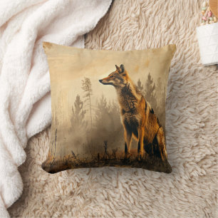 Coussin Paysage d'automne vintage Coyote