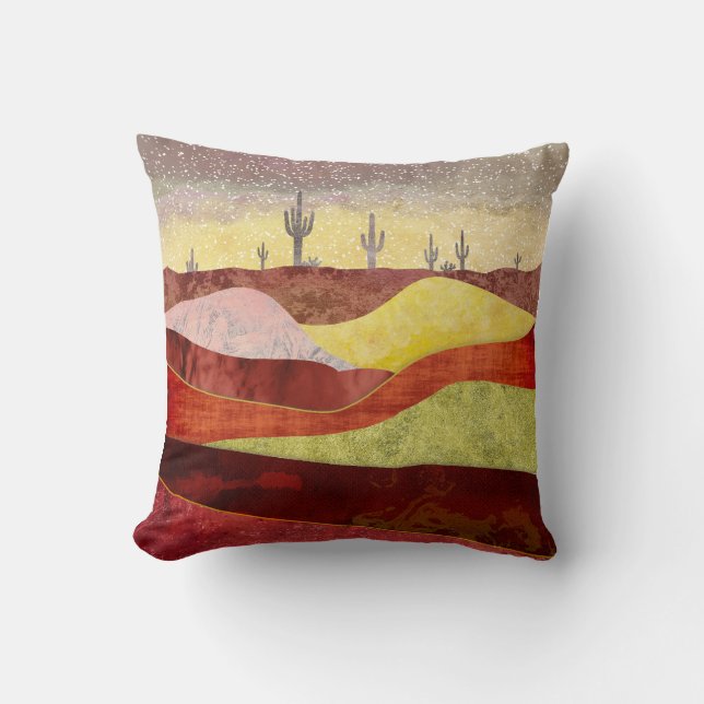 Coussin Paysage de cactus du désert (Recto)