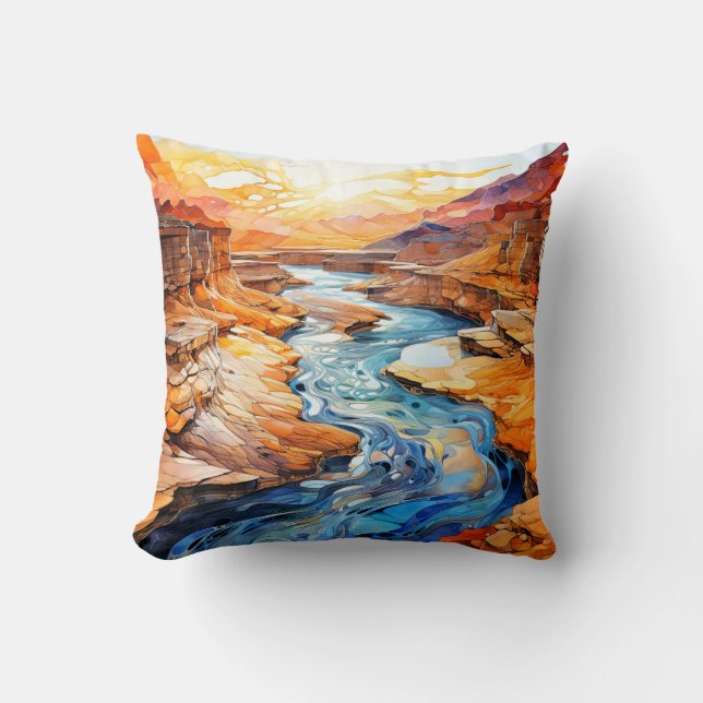 Coussin Paysage de canyon désertique magnifique (Recto)