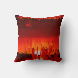 Coussin Paysage de coucher de soleil abstrait avec bogue