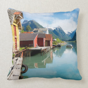 Coussin Paysage de fjord de Fjaerlandsfjord en Norvège