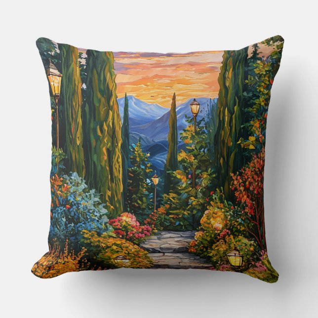 Coussin Paysage de jardin (Recto)