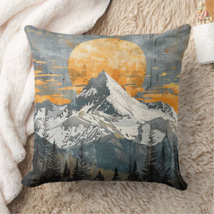 Coussin Paysage de montagne majestueux - Nature rustique