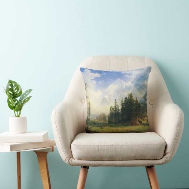 Coussin Paysage de montagne par Albert Bierstadt (Chaise)