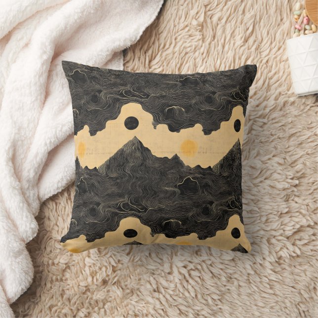 Coussin Paysage de montagnes aux nuages vintage (4) (Couverture)