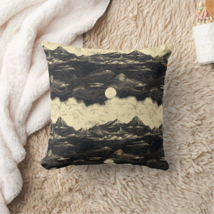 Coussin Paysage de montagnes aux nuages vintage (5)