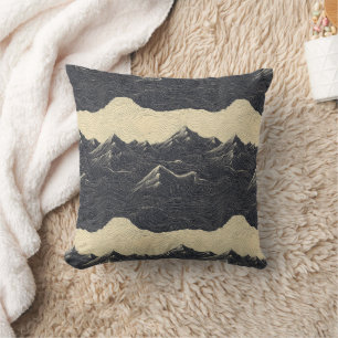 Coussin Paysage de montagnes aux nuages vintage (6)
