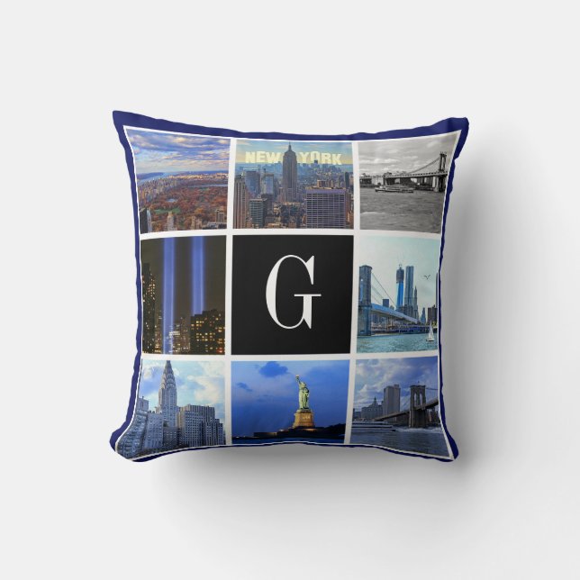 Coussin Paysage de New York 8 Image Photo Collage (Recto)
