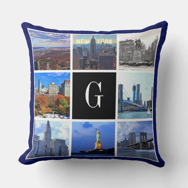 Coussin Paysage de New York 8 Image Photo Collage (Recto)