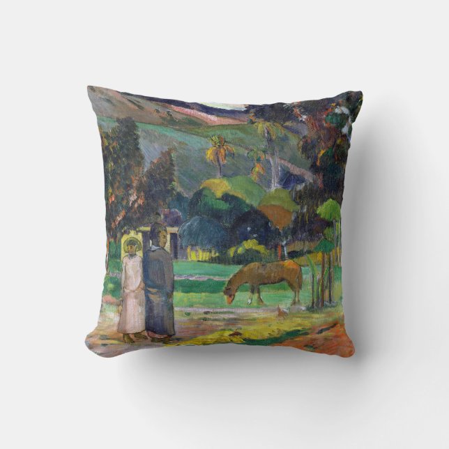 Coussin Paysage de Paul Gauguin Tahitian (Recto)