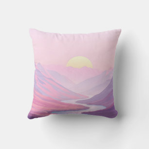 Coussin Paysage de rêve aux teintes pastel