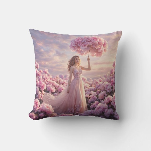 Coussin Paysage de rêve en fleurs (Recto)