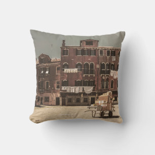 Coussin Paysage de Venise de style vintage